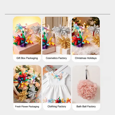 Nœud de Ruban Ondulé en Spirale en Polyester pour Cheerleader Accessoires de Cheveux DIY Ruban Gros-Grain Ondulé pour Décoration de Cadeau