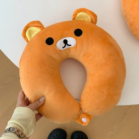 Cartoon Bear Pig U-Shaped Neck Pillow Memory Foam Portable Office Nap Headrest Plush Cushion For Cervical Support Travel