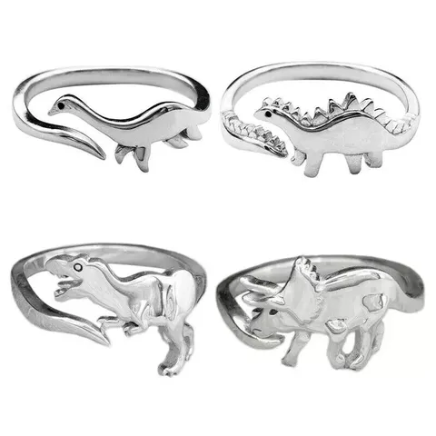 Bague Ajustable Dinosaure Créative Animal Tyrannosaure Stégosaure Tricératops Brachiosaure Alliage Bijoux Unisexe Bague Cadeau
