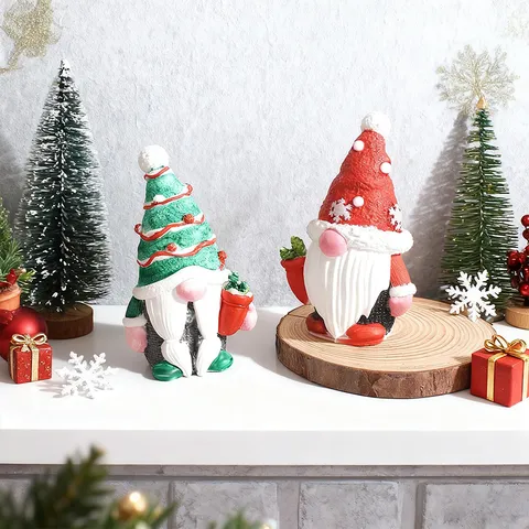 Silicone Christmas Gnome Candle Mold DIY Santa Claus Ornament Plaster Mould Handmade Snowflake Light Hat Craft Tools Home Decor