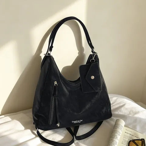 Bolso Tote de Cuero PU de Gran Capacidad para Mujer Moda Versátil Estilo Coreano Bolso de Hombro Mochila Multifuncional para Trabajo Bolso Casual