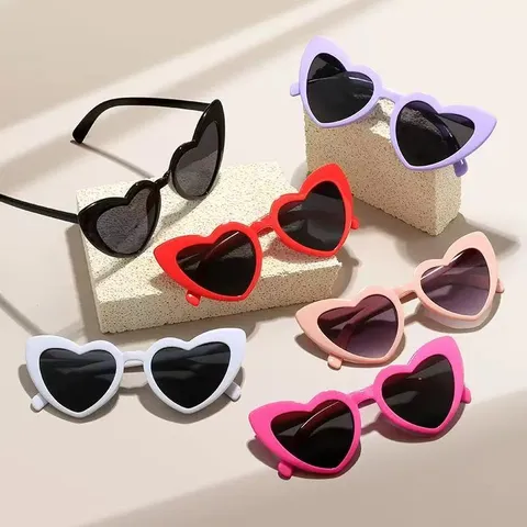 Mode Irreguläre Herzform Sonnenbrille Für Damen Trendy Y2K Pfirsichherz Sonnenbrille UV-Schutz Outdoor Party Dekorative Brille