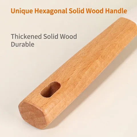 Ensemble d'Ustensiles de Cuisine en Silicone Avec Manche en Hêtre Résistant à la Chaleur Antiadhésif Spatule Louche