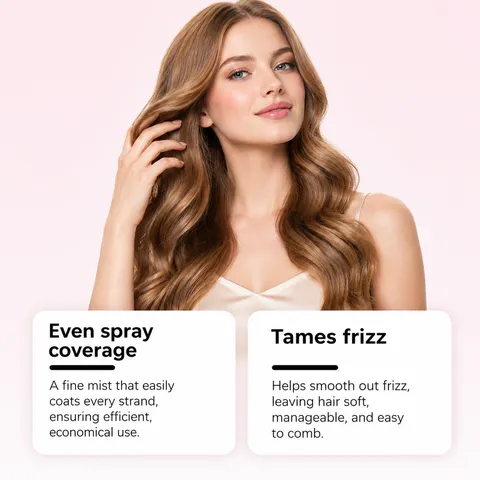 Brume Capillaire Lissante Sans Rinçage au Parfum de Rose Sérum de Soin Renforçateur Anti-Frisottis pour Cheveux Abîmés Parfum Floral Longue Durée