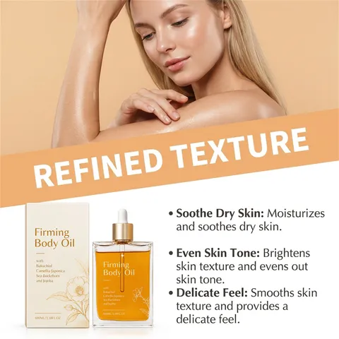 Verstevigende Lichaamsolie Hydraterende Lichaamsmassageolie Met Bakuchiol Jojoba-olie Camellia Japonica Voor Alle Huidtypes Dagelijkse Lichaamsverzorging Voedende Huidolie