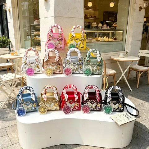 Dames Vlinder Geborduurd Kunstlakleer Handtas Met Zijden Sjaal Handvat Grote Capaciteit Crossbody Schoudertas Voor Reizen Feest Dames Mode Tote Bag