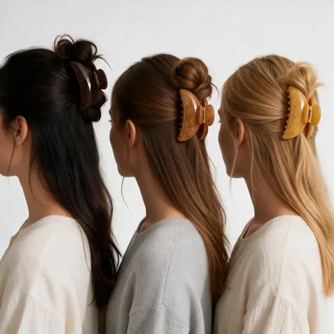 Minimalist Plastic Tortoiseshell Hair Claw Clip Medium Hair Catch Daily Styling Ponytail Hair Accessories For Women