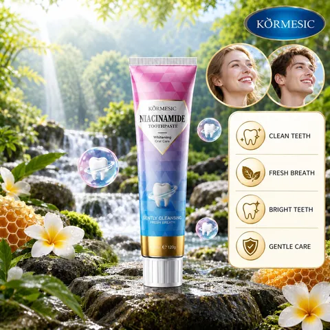 KORMESIC Niacinamide Whitening Toothpaste Gum Care Fresh Breath Dental Stain Removal Oral Hygiene Cleaning For Adults