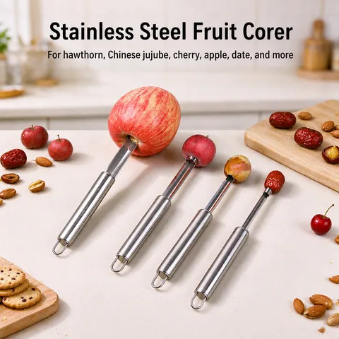 Stainless Steel Jujube Date Pitter Fruit Corer Cherry Hawthorn Core Remover Kitchen Tool Slicer Set