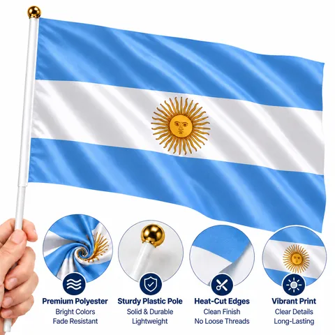 Argentina National Flag Polyester Banner For Sports Events Fan Decoration Sun Of May Pattern Scarf Accessories