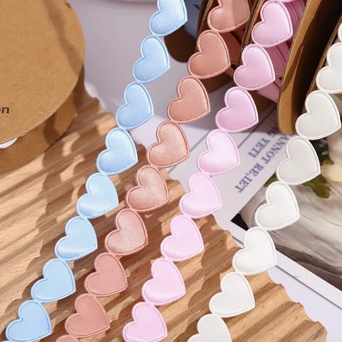 Hartvormig Lint Polyester Satijnen Lint Voor Valentijnsdag Cadeauverpakking Bloemen Verpakking DIY Hoofddeksel Accessoires Bruiloft Feest Decor