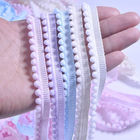 Passamaneria con Pompon Colorati Pizzo Accessori per Cucito Fai da Te per Tende Biancheria da Letto Federe Decorazione Casa