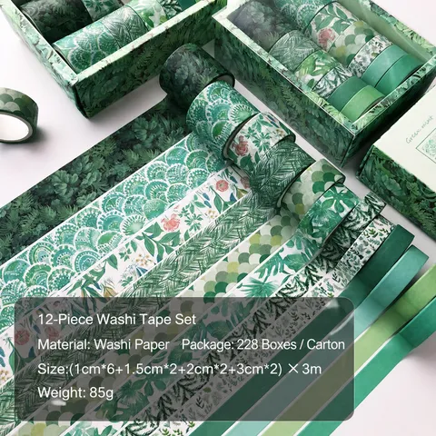 Vintage Washi Tape Japanese Paper Decorative Adhesive Craft Tape For Scrapbooking DIY Journaling Planner Arts Crafts Supplies