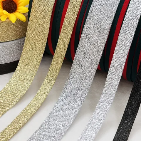 Cinta Jacquard Con Purpurina Metálica Borde Dorado Plateado Para Ropa Zapatos Bolsos Manualidades Bricolage Cinta De Costura Ribete Decorativo