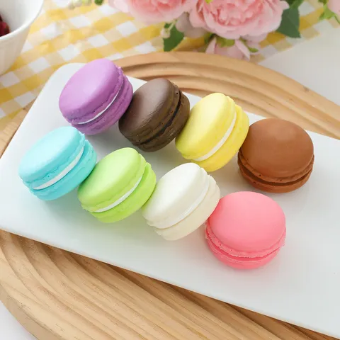 Realistic Macaron Squishy Toy PU Slow Rebound Artificial Food Dessert Model For Stress Relief Home Decor Kids Adults Party Favor
