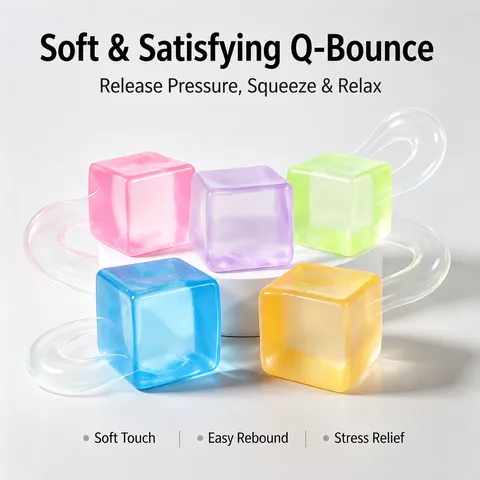 Jouet Squishy au Maltose Carré Flocon de Neige Glaçon Anti-Stress Balle à Presser au Maltose Jouet Sensoriel pour Adultes Enfants Bureau Soulagement de l'Anxiété