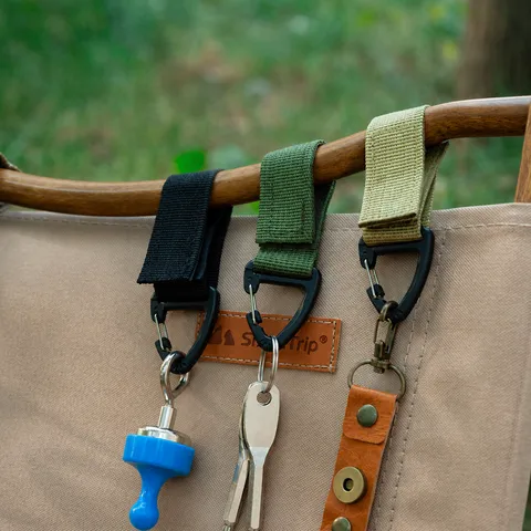 Tactical Nylon Webbing Backpack Hook Molle System Multifunctional Carabiner D-Ring Keychain For Outdoor Camping Hiking Accessory