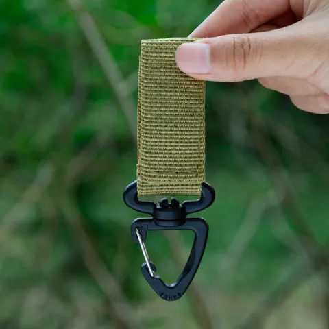 Tactical Nylon Webbing Backpack Hook Molle System Multifunctional Carabiner D-Ring Keychain For Outdoor Camping Hiking Accessory