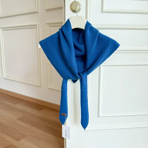 Pure Wool Solid Color Knitted Triangle Scarf For Women Autumn Winter Warm Shawl Wrap Neck Protector Decorative Scarf