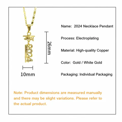 Graduation Season 2024 Doctoral Hat Pendant Necklace Copper Gold Silver Plated Rhinestone Micro Inlaid Commemorative Gift Jewelry For Unisex