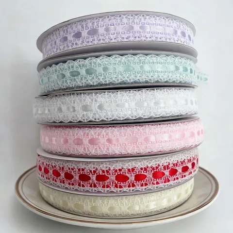 Floral Lace Trim Ribbon For DIY Handcraft Bow Making Gift Wrapping Flower Packaging Weaving Tape Ribbon Roll