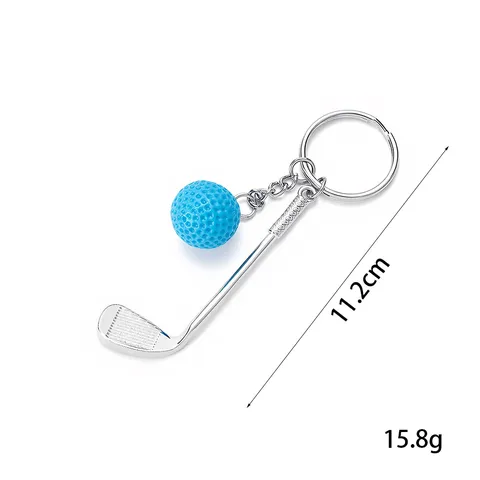 Creative Colorful Golf Ball Club Keychain Alloy Pendant Bag Ornament Sporty Accessory Gift For Men Women
