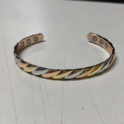 Bracelet Magnétique En Cuivre Pur Femmes Ajustable Torsadé Thérapie Énergétique Jonc Bijoux Mode Tricolore