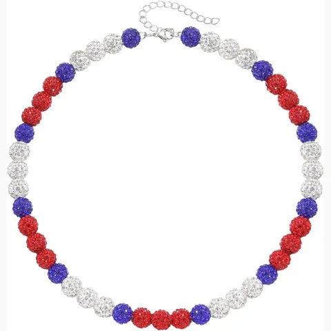 Hip Hop Rhinestone Disco Ball Necklace For Men Alloy Multicolor Bead Chain Athletic Jewelry For Sports Lovers And Fashion Athletes