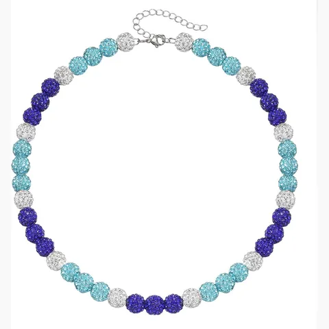 Hip Hop Rhinestone Disco Ball Necklace For Men Alloy Multicolor Bead Chain Athletic Jewelry For Sports Lovers And Fashion Athletes