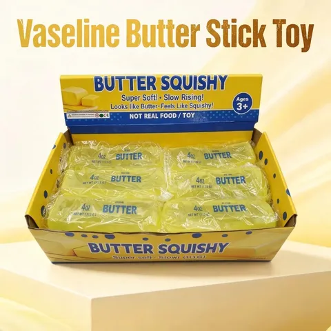 Jouet Anti-stress Squishy en Forme de Beurre Réaliste Simulation Alimentaire Douce Tranches de Fruits en Gelée Jouet Malléable pour Enfants Adultes Cadeau