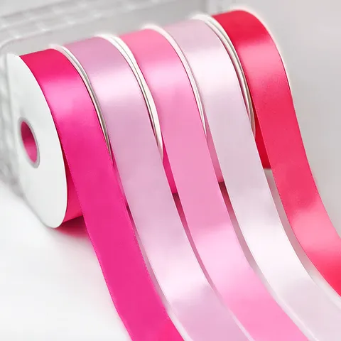 Polyester Satin Ribbon For Gift Box Packaging Baking DIY Hand Made Bow Decoration Craft Sewing Colorful Ribbon Accessories Roll