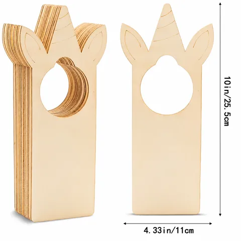 DIY Blank Wood Door Handle Hanger Tags Unfinished Wooden Closet Dividers For Nursery Baby Clothes Wood Tags Room Decor Craft Ornaments