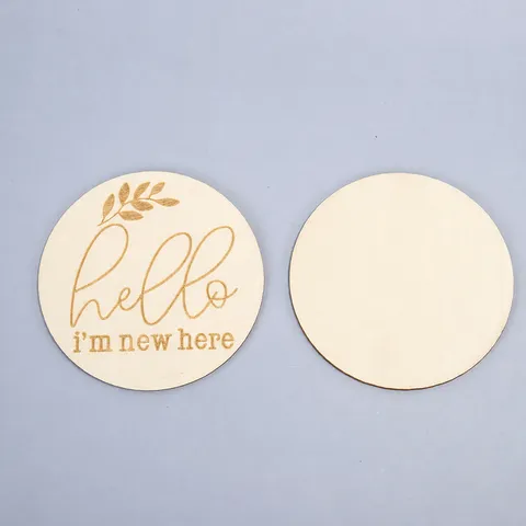 Baby Wooden Milestone Circles Newborn Monthly Commemorative Wood Slices Photography Props Infant Growth Record Disc Laser Engraved Gift