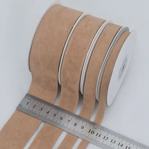Double Sided Pressed Edge Faux Suede Ribbon Solid Color Fabric Tape For DIY Hair Accessories Bows Hats Shoes Making Craft Decoration Material
