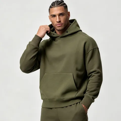 Amerikanischer Stil Heavyweight 320g Hoodie Für Herren Damen Oversized Locker Sport Pullover Einfarbig Baumwollmischung Kapuzenpullover Lässig Streetwear Top