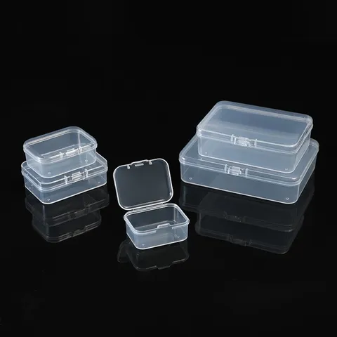 Petite Boîte De Rangement En Plastique Mini Organisateur De Bijoux Transparent Avec Couvercle À Rabat Pour Boucles D'oreilles Bagues Portable