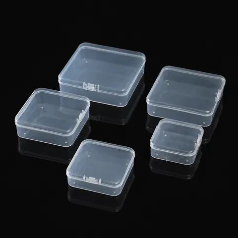 Kleine Plastic Opbergdoos Mini Transparante Sieraden Organizer Met Klapdeksel Voor Oorbellen Ringen Oordopjes Draagbaar