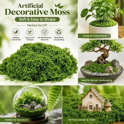 Künstlicher Grüner Moosrasen Satin Konserviertes Moos Für Mikrolandschaft Feengarten DIY Handwerk Dekoration Für Topfpflanzen