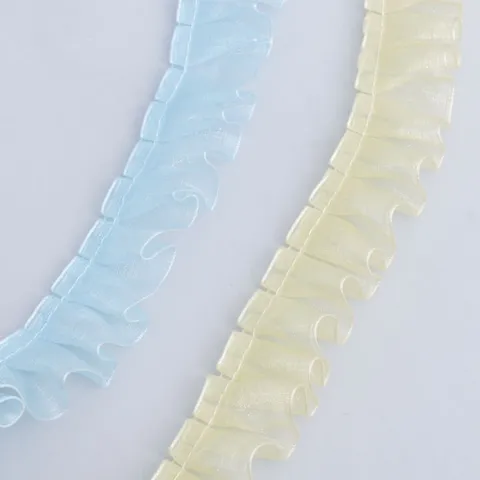 Transparent Organza Pleated Lace Trim Ribbon For DIY Hand-Made Bouquet Clothes Accessories Flower Wrap Decorative Ribbons