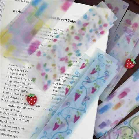 Lacream Watercolor Cream Style Washi Paper Illustration Translucent Vellum Material For Journaling Scrapbooking DIY Decorative Art Supplies