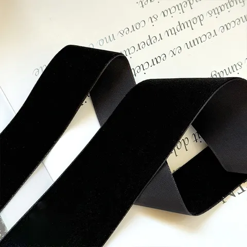 Single Sided Black Flocked Velvet Ribbon For DIY Hair Bows Clothing Accessories Christmas Gift Wrapping Decorative Craft Ribbon