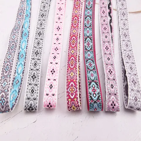 1.4cm Ethnic Jacquard Ribbon Embroidery Trim 40 Meters Roll For DIY Handmade Craft Apparel Accessories Gift Wrap Decor