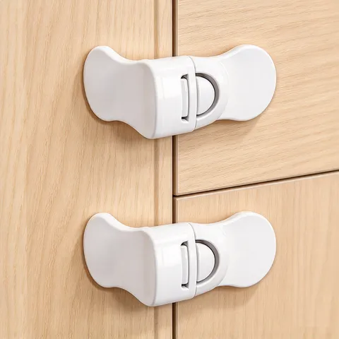 Baby Safety Lock White Plastic Anti-Pinch Cabinet Door Refrigerator Drawer Right Angle Corner Protection Lock For Child Security