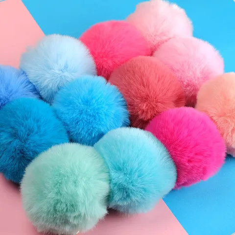 Portachiavi con Pompon in Pelliccia Sintetica Morbida Palla di Peluche Portachiavi per Donna Ragazza Ciondolo per Borsa Auto Accessori