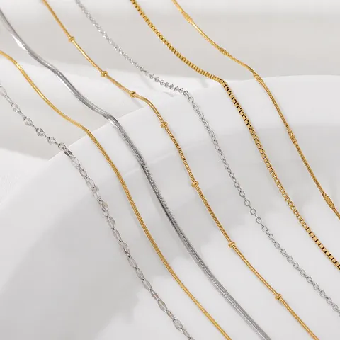 DIY Roestvrijstalen Ketting Accessoires met Verlengketting en Kreeftsluiting Titanium Staal Minimalistische Slangenketting O-Ketting Box Ketting Voor Sieraden Maken Dames Heren