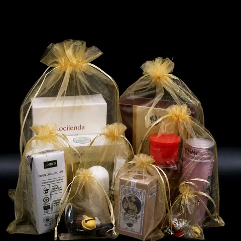 Transparante Organza Cadeauzakjes Trekkoord Gaaszakjes Sieraden Verpakkingszakjes Voor Bruiloft Feest Snoepzakjes