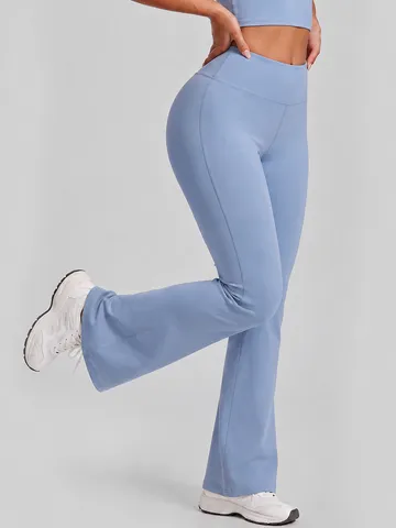 High Waist Bauchweg Flare Yogahose Für Damen Butt Lifting Nude Feeling Pilates Fitness Workout Ausgestellte Leggings