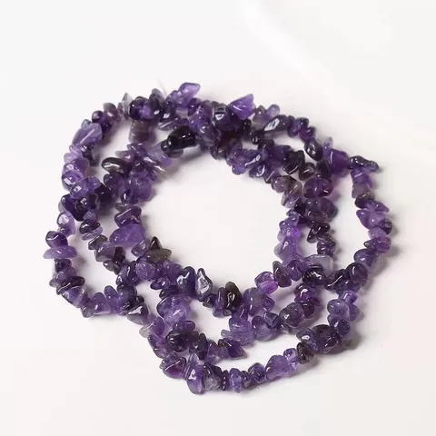 Natural Amethyst Crushed Stone Irregular Polished Gemstone Beads For DIY Jewelry Making Accessories Healing Crystal String