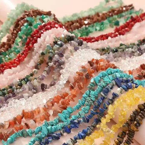 Natural Amethyst Crushed Stone Irregular Polished Gemstone Beads For DIY Jewelry Making Accessories Healing Crystal String
