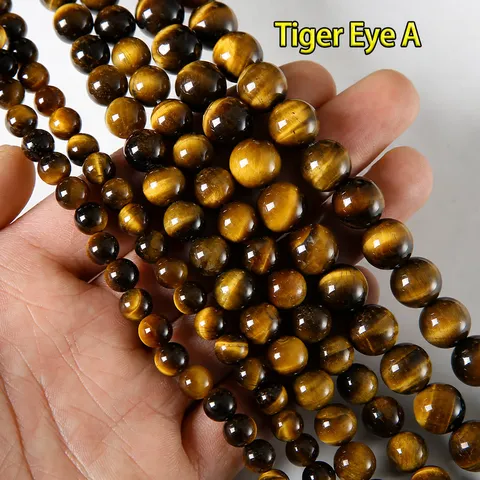 Natural Stone Tiger Eye Loose Beads Round Gemstone Beads For DIY Jewelry Bracelet Necklace Accessory Making Wholesale